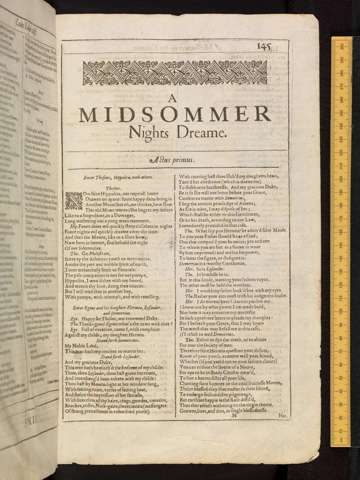 A Midsummer Night's Dream in the Bodleian First Folio, fol. N1r