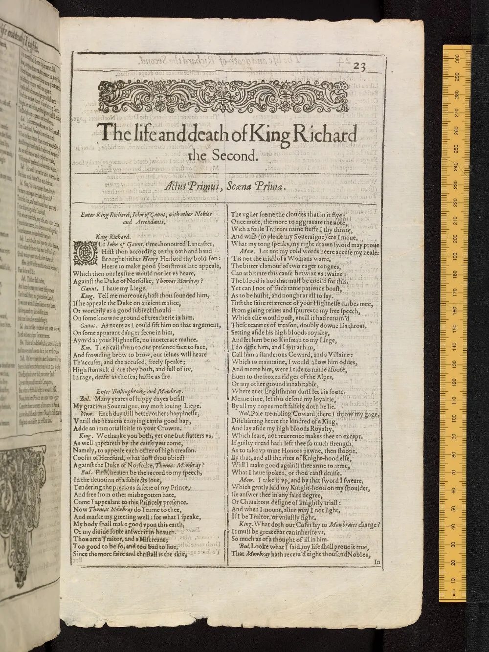 Richard II in the Bodleian First Folio, fol. b6r