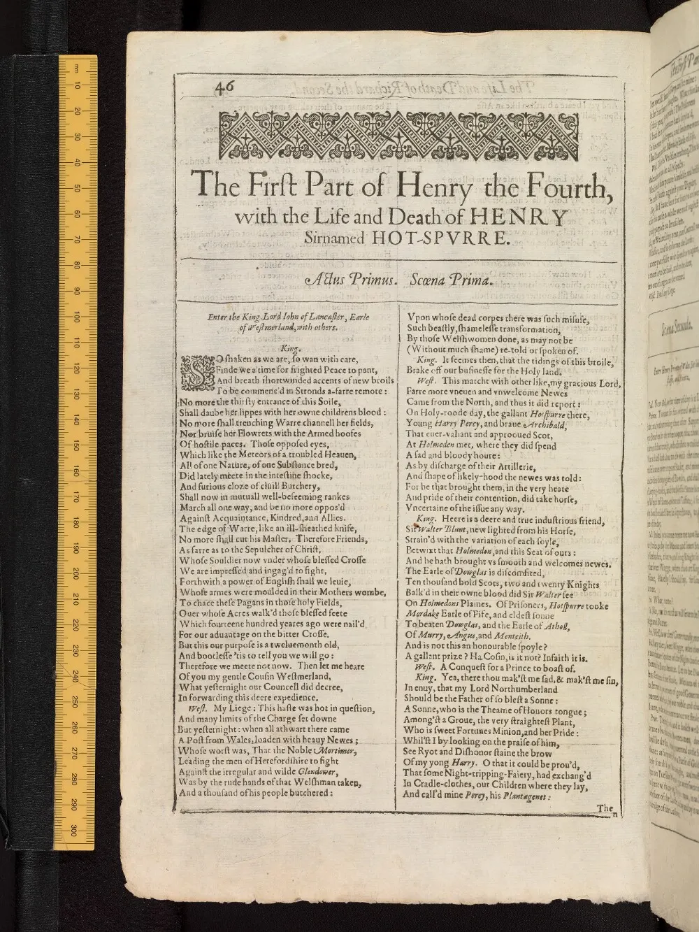 Henry IV, Part 1 in the Bodleian First Folio, fol. d5v
