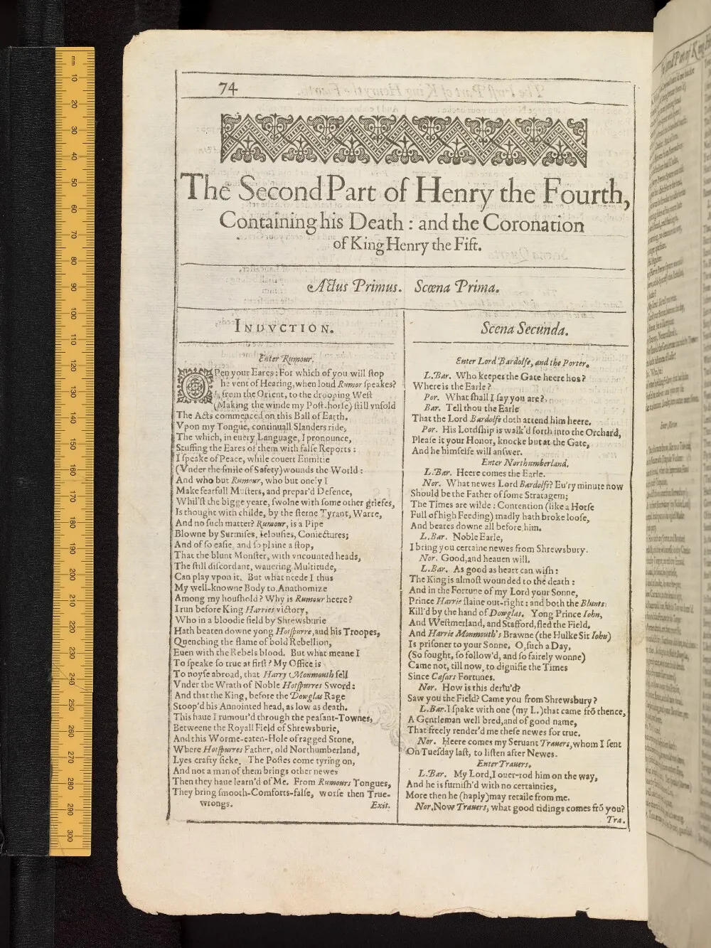 Henry IV, Part 2 in the Bodleian First Folio, fol. f6v