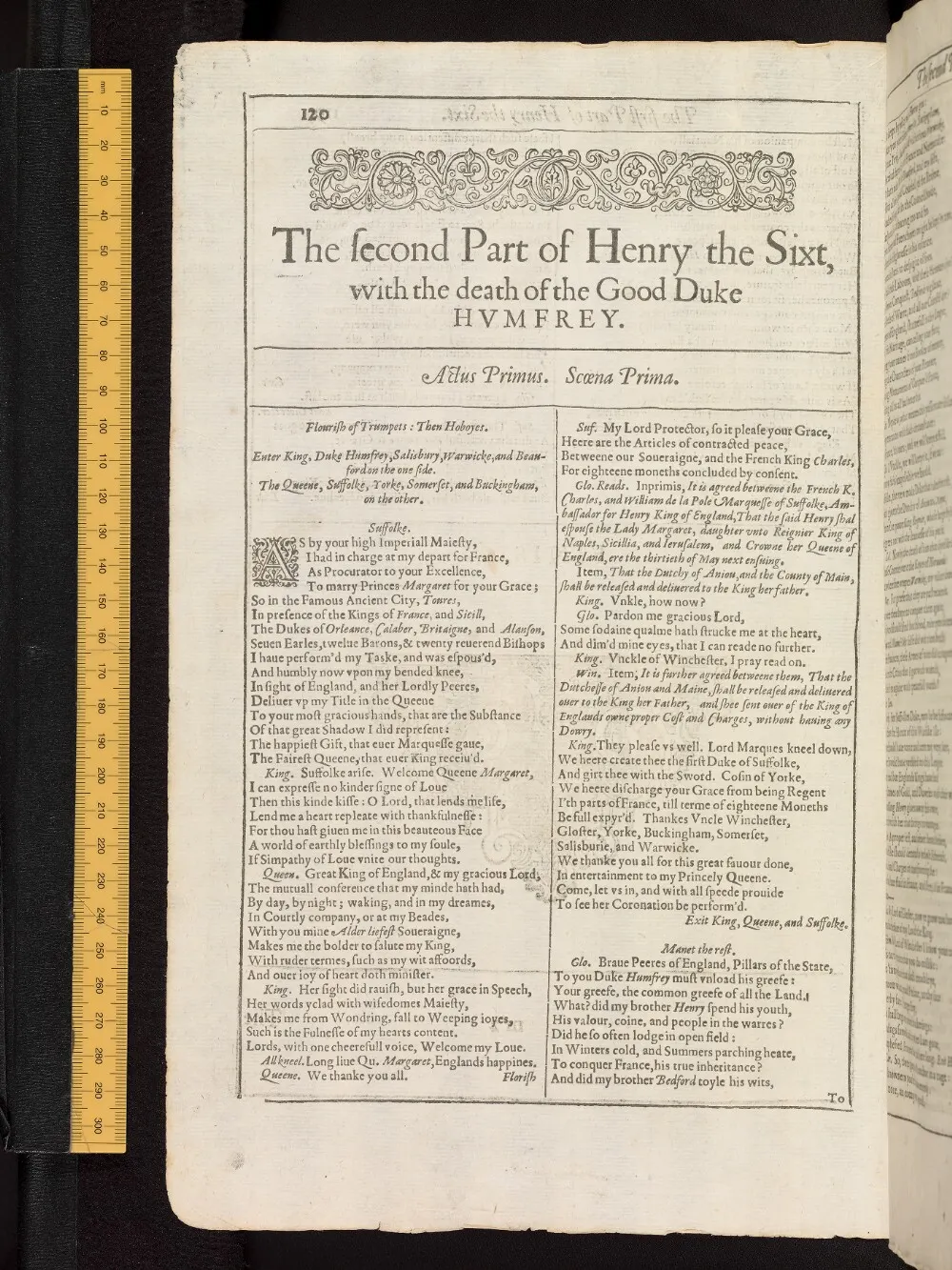 Henry VI, Part 2 in the Bodleian First Folio, fol. m2v