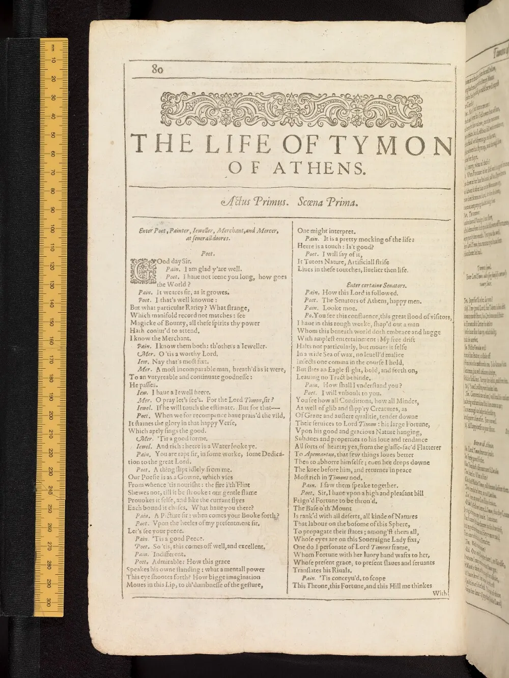 Timon of Athens in the Bodleian First Folio, fol. Gg1v