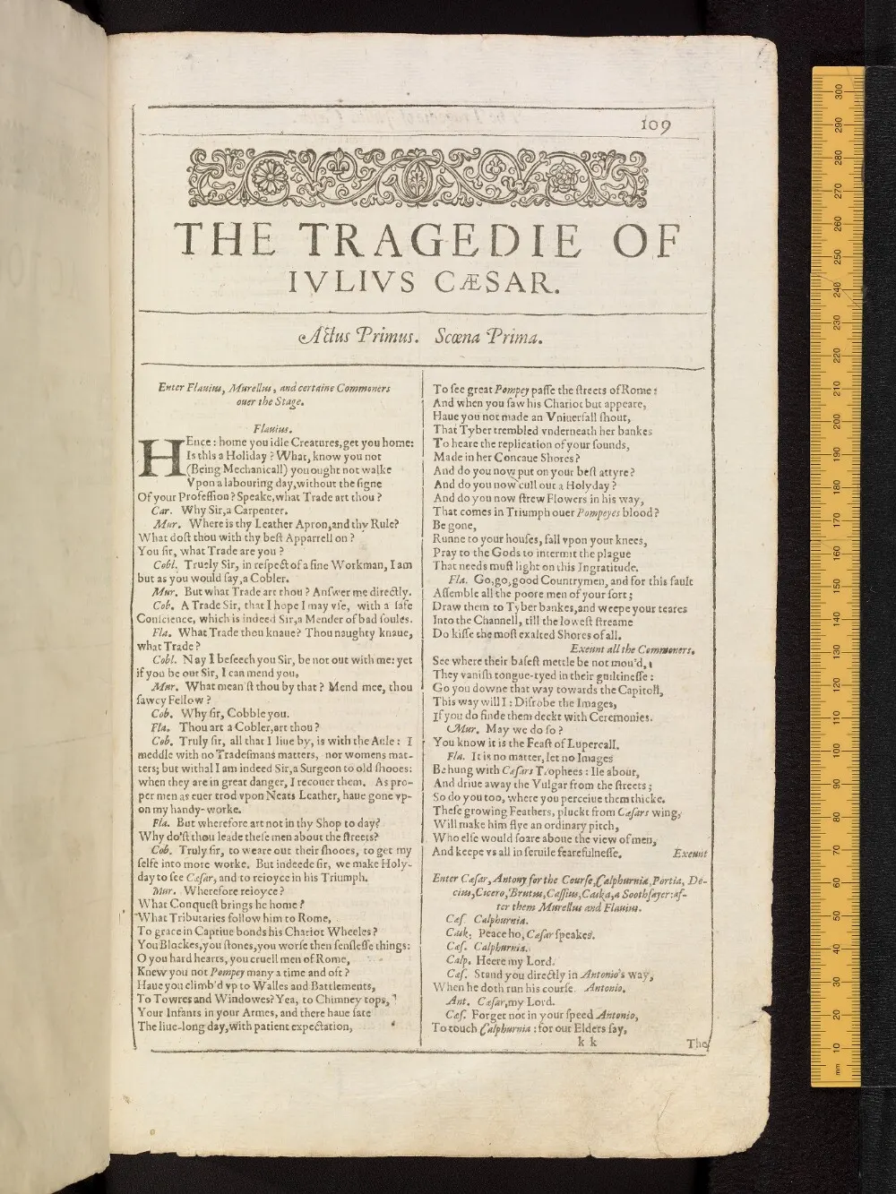 Julius Caesar in the Bodleian First Folio, fol. kk1r